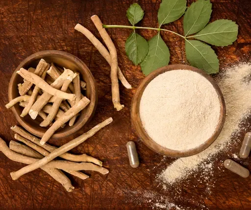 Organic ashwagandha root and root powder